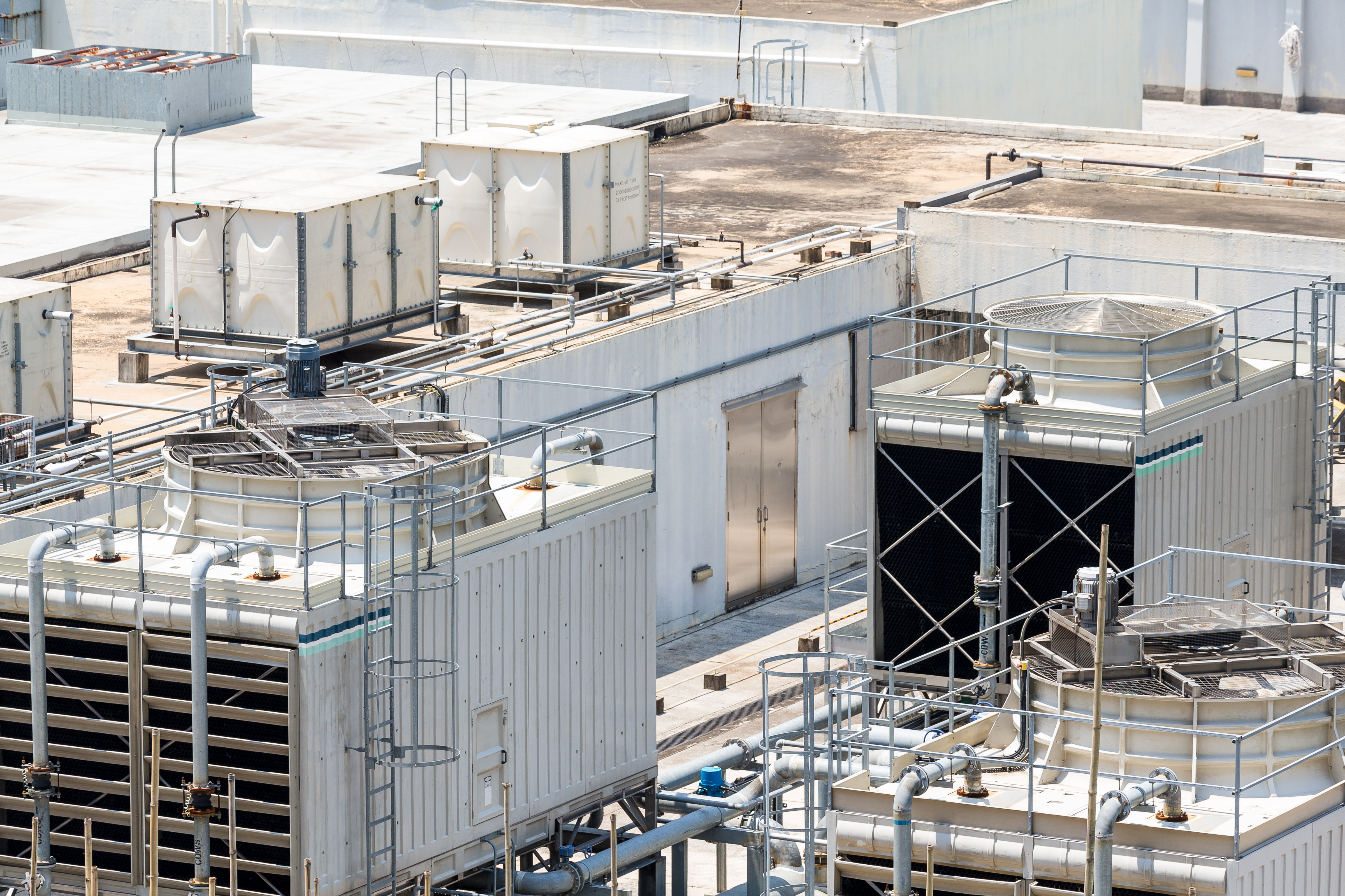 Air conditioning units on rooftop